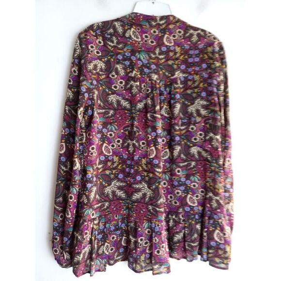 Maeve by Anthropologie "Janie" Purple Multicolor Floral Button Up Blouse size 4 - Picture 3 of 10